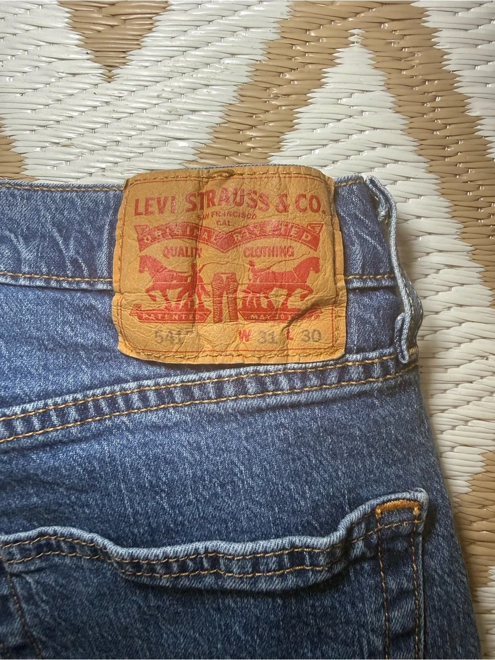 Levi's Men's Straight Jeans - Faded Blue Denim W 32 L 30